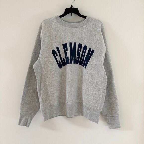 Vintage University of Clemson Gray Sweatshirt Size Large Crewneck 90s - Picture 1 of 12